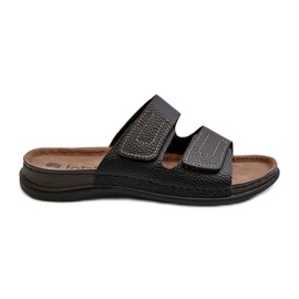Tongs confortables pour hommes avec sangles velcro Inblu GV00002I noir le noir