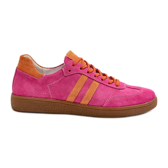 Baskets Basses Femme Zazoo N1068 Daim Fuchsia rose