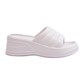 Tongs légères en mousse pour femme, compensées et plateforme, blanches Tendrea Tongs légères en mousse pour femme, compensées et plateforme, blanches Tendrea