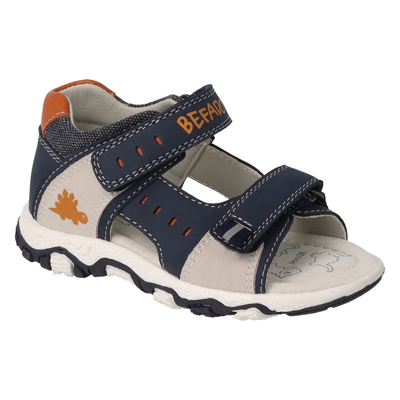 Sandales enfant Befado avec empiècement en cuir 170P098 bleu marine