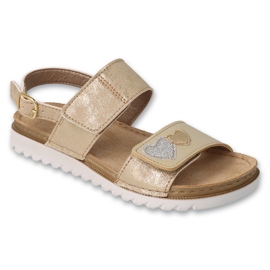 Befado Sandals Girls For Velcro Leather INSERT 062Y002 GOLD doré