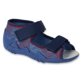 Sandales enfants Befado avec empiècement en cuir 350P049 bleu marine
