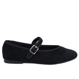 Soltani Ballerines noires à lanières le noir