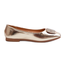 Ballerines pour femmes en cuir écologique avec décoration dorée Edoslli d'or Ballerines pour femmes en cuir écologique avec décoration dorée Edoslli d'or