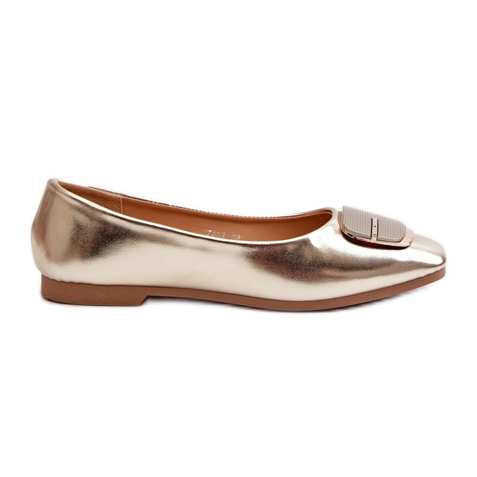 Ballerines pour femmes en cuir écologique avec décoration dorée Edoslli d'or