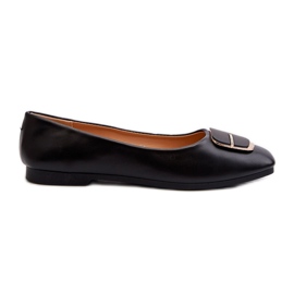 Ballerines Pour Femmes En Cuir Écologique Avec Décoration Noir Edoslli le noir