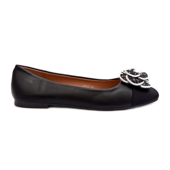 Ballerines pour femmes en cuir écologique avec détail décoratif Noir Divinella le noir Ballerines pour femmes en cuir écologique avec détail décoratif Noir Divinella le noir