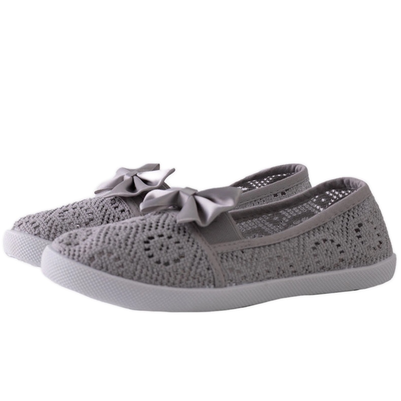 Ballerines enfant Bubby ajourées grises