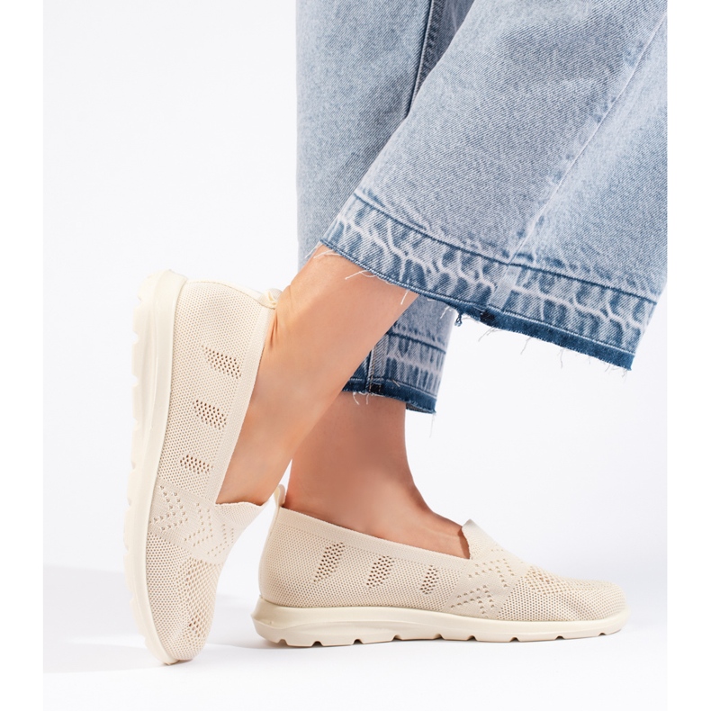 Slip-on femme beige en textile Slip-on femme beige en textile