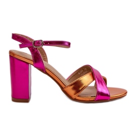 Sandales à talons hauts en cuir écologique Fuchsia Abilica rose