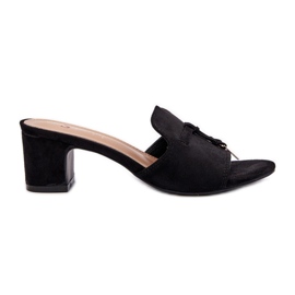 Tongs Pour Femmes Avec Talons Hauts En Daim Eco, Noir Jemenna le noir