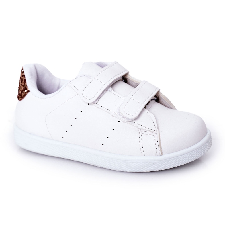 Baskets blanches et dorées pour enfants
