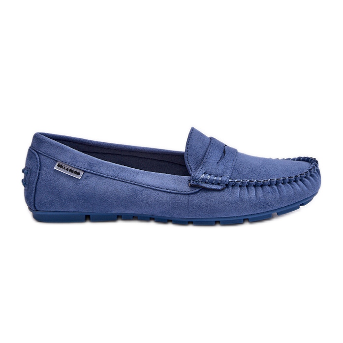 Mocassins en suède écologique pour femmes, bleu Rerteria