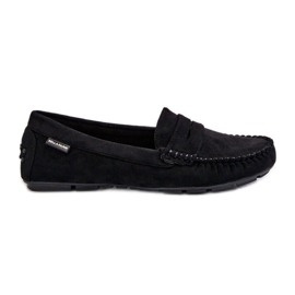 Mocassins Pour Femmes En Eco Daim Noir Rerceria le noir