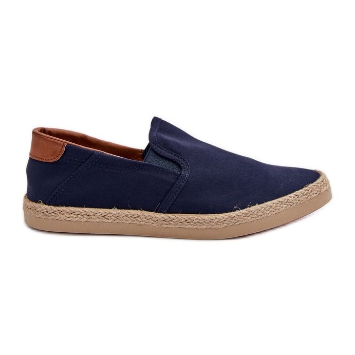 Baskets Espadrilles Homme Avec Tresse, Bleu Marine Fenen