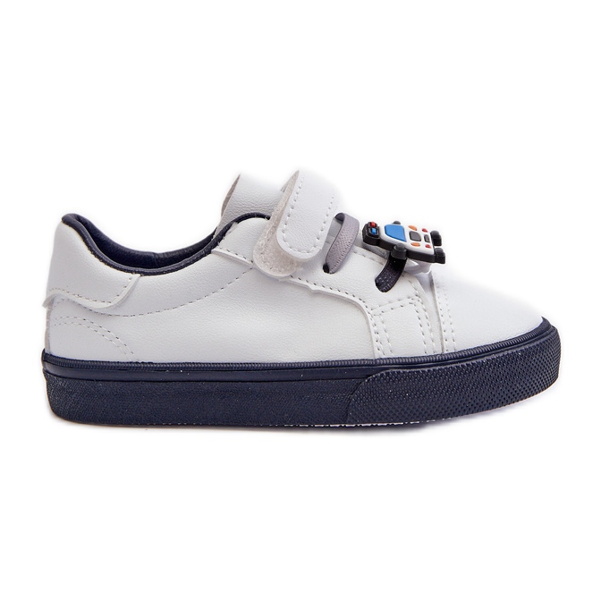 Baskets Enfant Baskets à Epingle Blanc et Bleu Marine Pennyn blanche