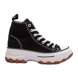Baskets Hautes Plateformes Femme Noir Valvia