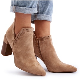 Bella Paris Bottines beiges à motif ajouré
