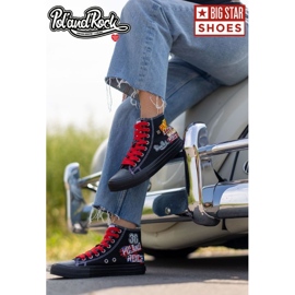 Baskets femme - 30. Pol'and'Rock x Big Star OO274A701 - Pré-commande le noir