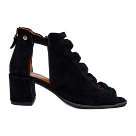 Sandales à Talons Hauts Femme en Daim Maciejka 06456-01 Noir