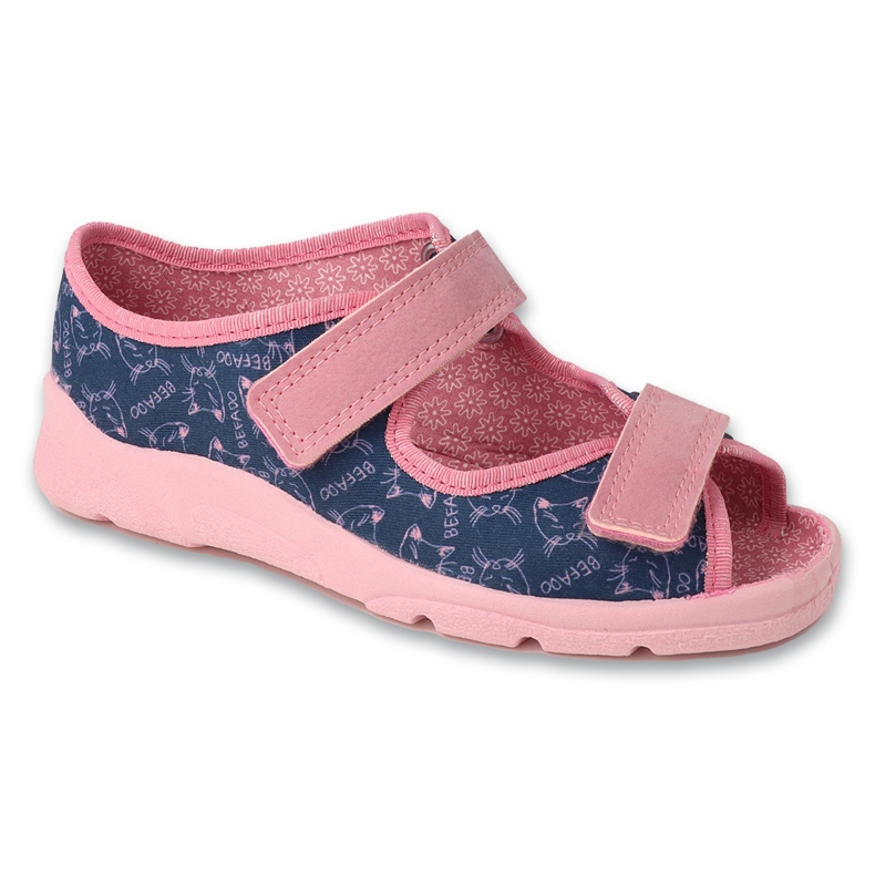 Befado chaussons enfants avec Velcro 969Y171 rose bleu Befado chaussons enfants avec Velcro 969Y171 rose bleu