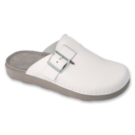Befado chaussons en cuir pour hommes 179M002 blanc blanche