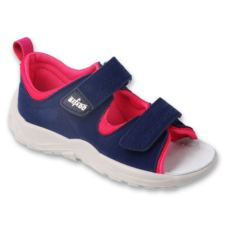 Befado sandales enfant fermeture velcro, bleu marine/fuchsia 721P004