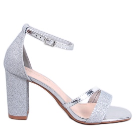 Paolis Silver sandales formelles à talons hauts argent
