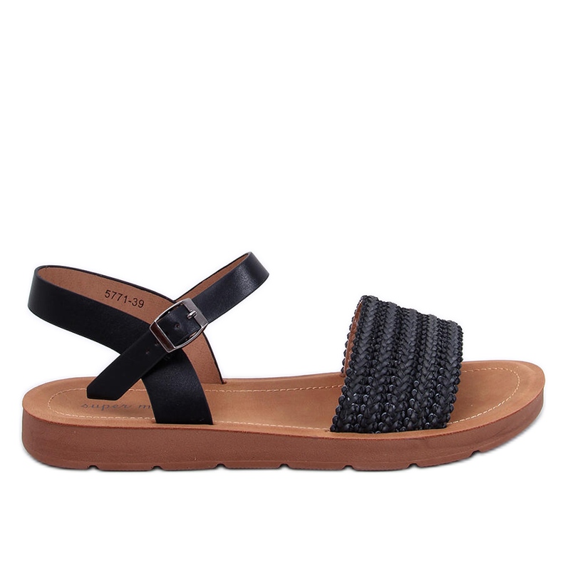 Salinon Sandales noires style bohème le noir