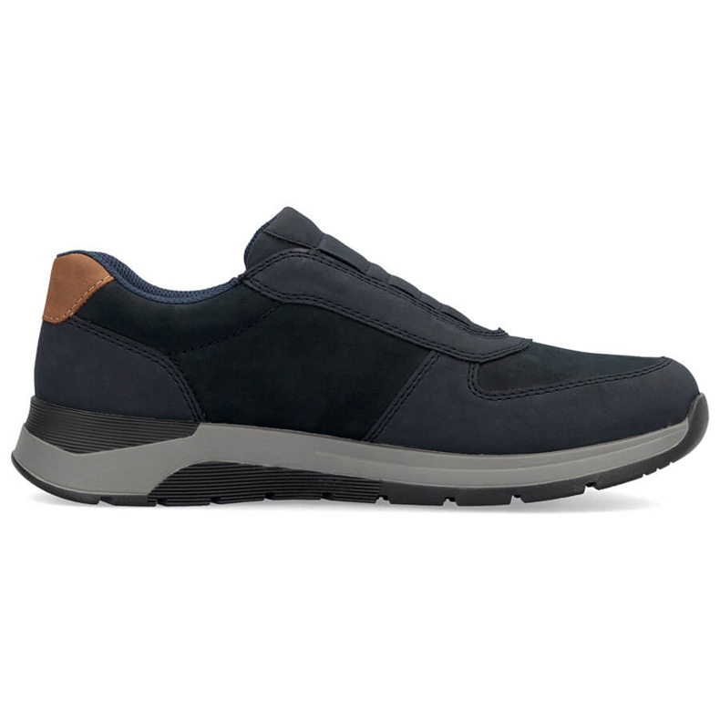 Chaussures à enfiler confortables en cuir pour hommes, bleu marine, Rieker 39652-14 Chaussures à enfiler confortables en cuir pour hommes, bleu marine, Rieker 39652-14