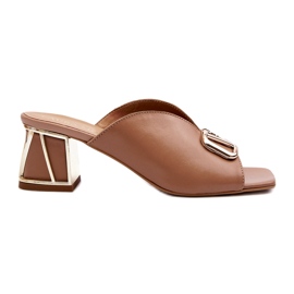 Tongs élégantes à talons hauts pour femmes Laura Messi 2771 Beige