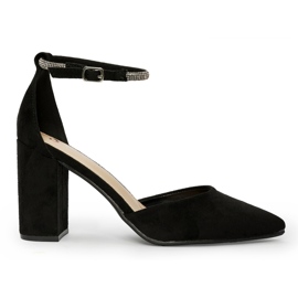 Escarpins à talons hauts en daim noir le noir