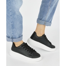 Chaussures de sport à plateforme noires pour femmes