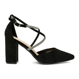 Escarpins noirs en suède à paillettes