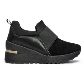Baskets compensées femme noires le noir