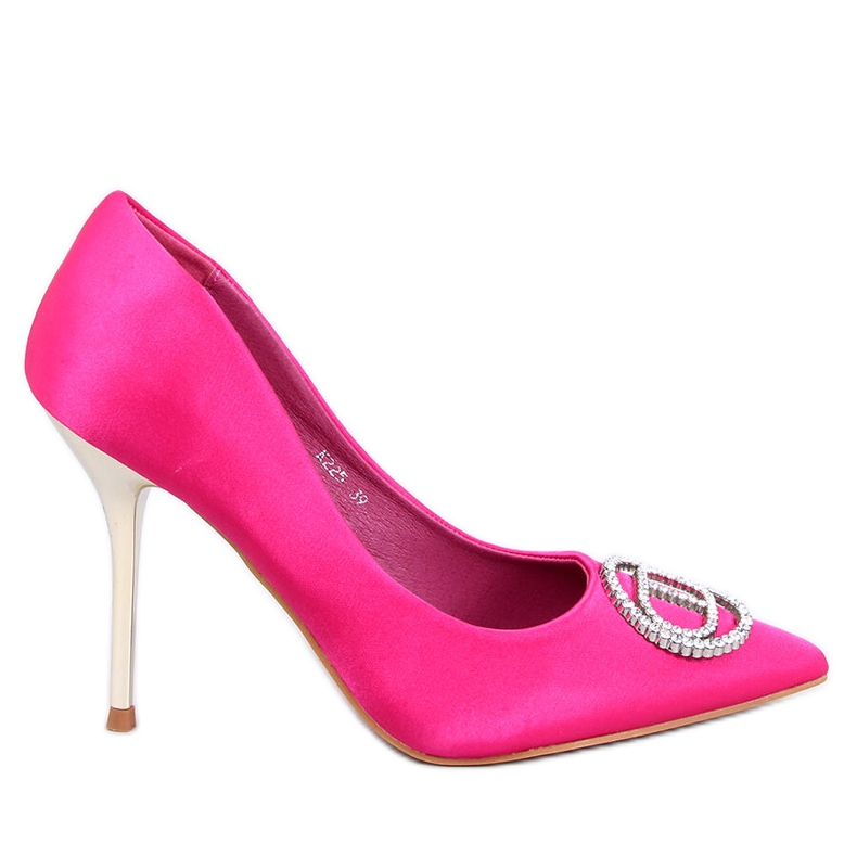 Escarpins Malconi Fuchsia avec décoration en cristal rose