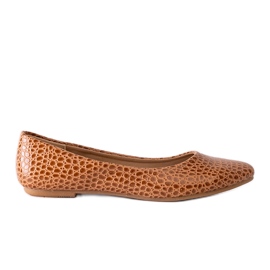 Ballerines marron à motif peau de serpent de Shaka brun