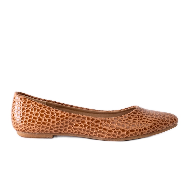 Ballerines marron à motif peau de serpent de Shaka brun