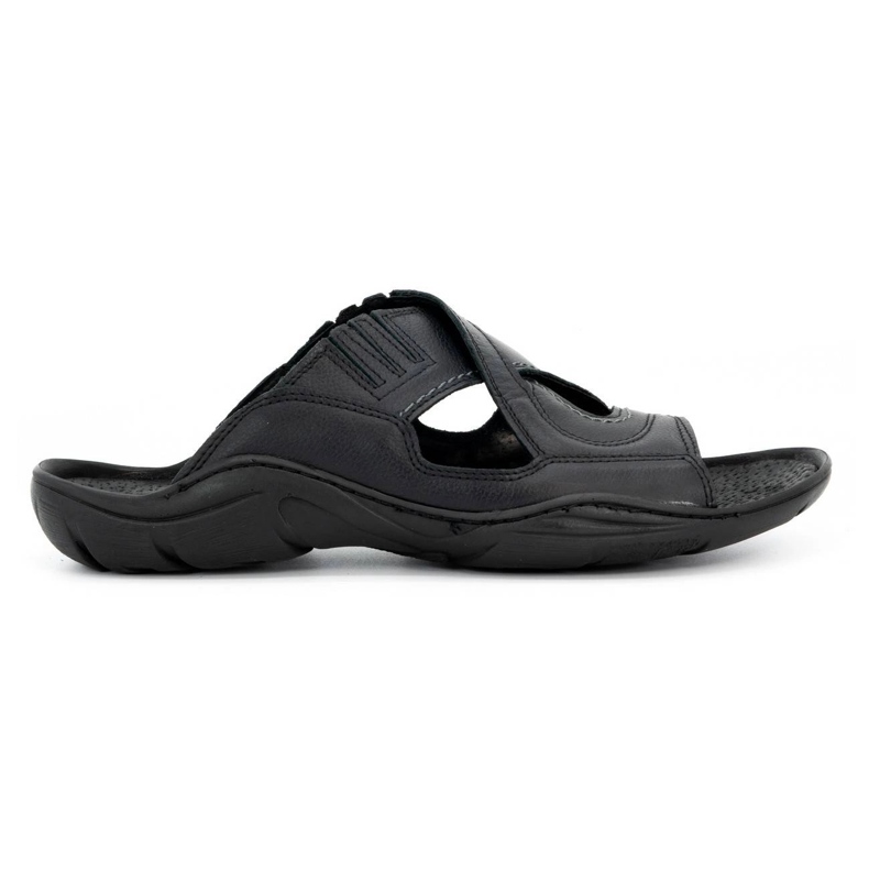 Olivier Flip pour hommes -flops en cuir naturel 400 MP noir le noir