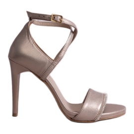 Sandales à talons hauts dorées KARINO