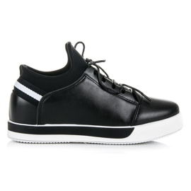 Ideal Shoes Chaussures de sport noires à lacets le noir Ideal Shoes Chaussures de sport noires à lacets le noir