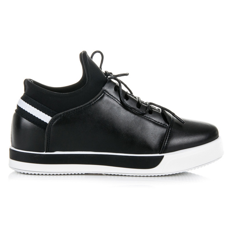 Ideal Shoes Chaussures de sport noires à lacets le noir Ideal Shoes Chaussures de sport noires à lacets le noir