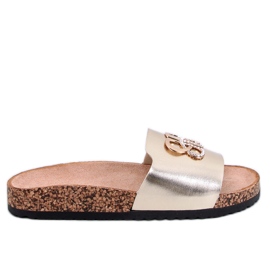 Chaussons Ibanei LT.GOLD en liège avec strass doré