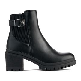 Bottines noires élégantes à talons hauts le noir