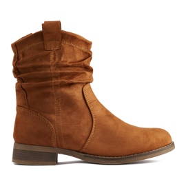 Bottines femme marron en daim brun
