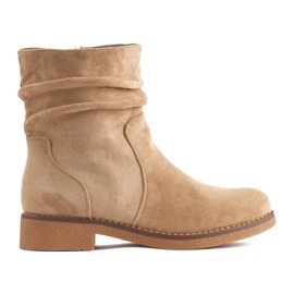 Bottines femme en daim beiges