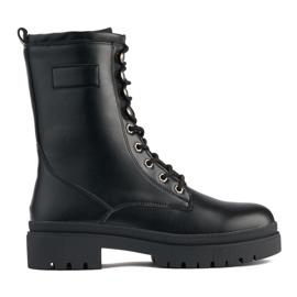 Bottines workwear noires à lacets pour femme le noir Bottines workwear noires à lacets pour femme le noir