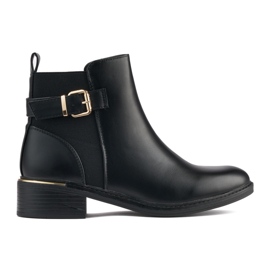 Bottines classiques noires pour femmes avec boucle