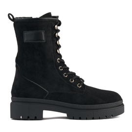 Bottes de travail pour femmes en daim noir