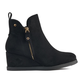 Bottines compensées noires pour femmes le noir